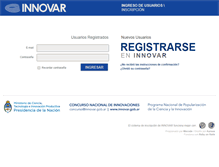 Tablet Screenshot of inscripcion.innovar.gob.ar